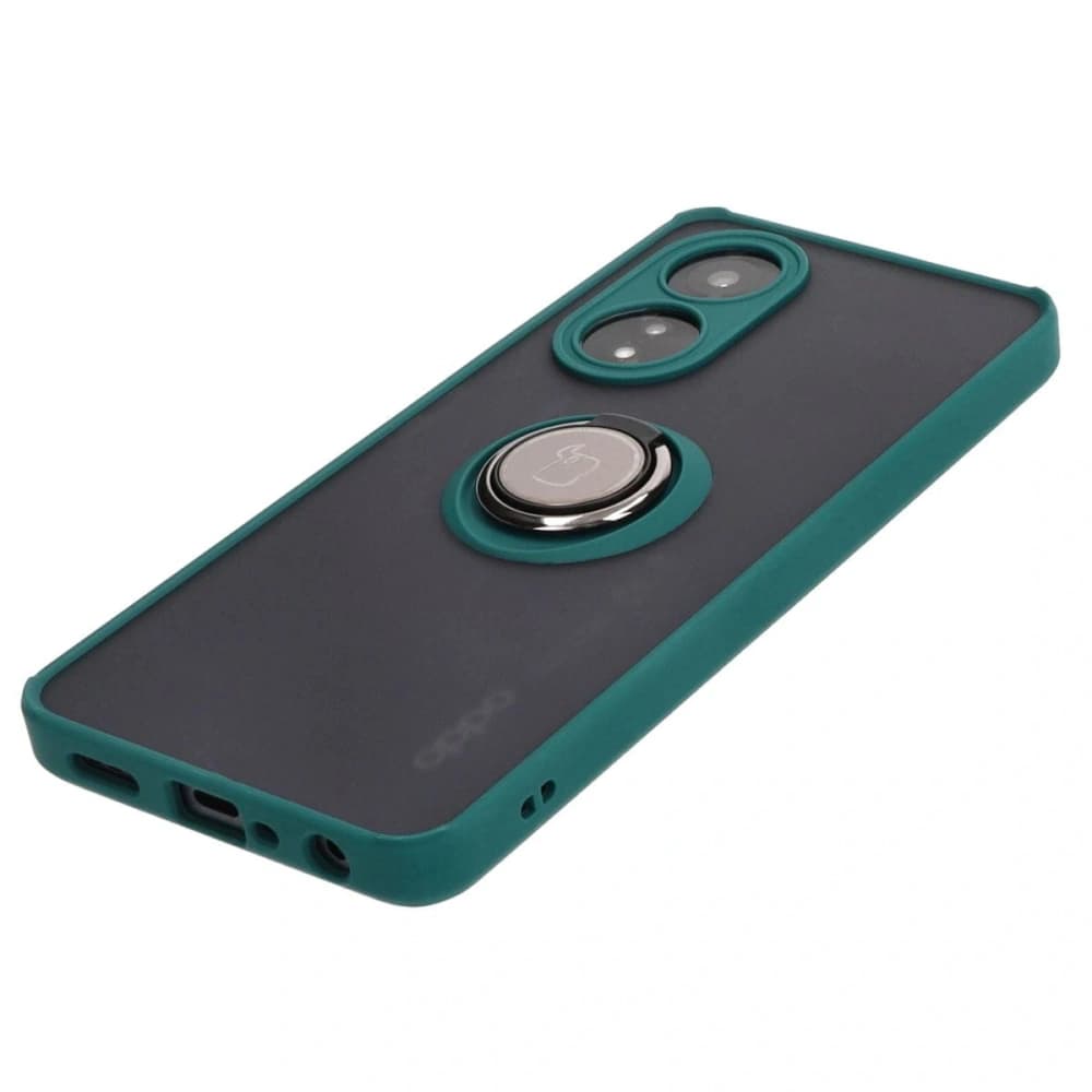 Bizon Case Hybrid Ring Oppo A58 4G smoky with a dark green frame - 3