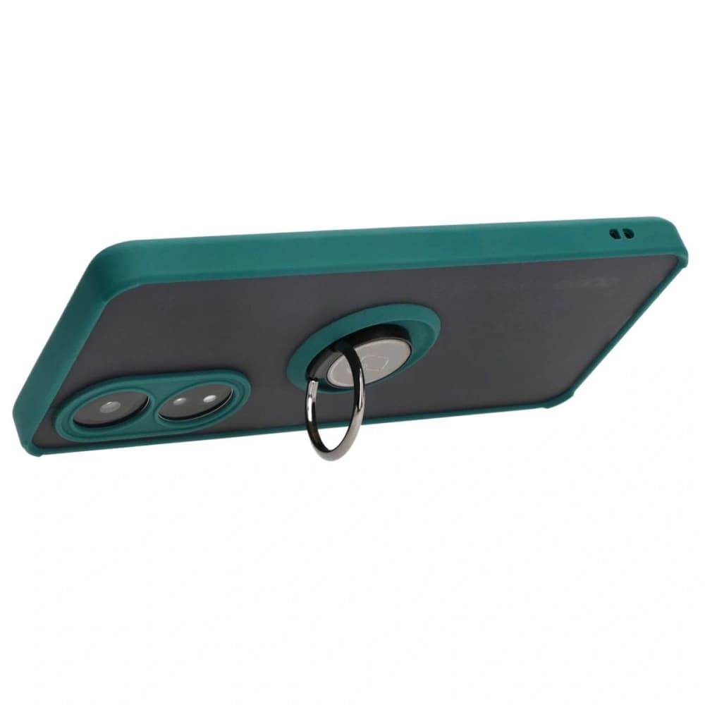 Bizon Case Hybrid Ring Oppo A58 4G smoky with a dark green frame - 5