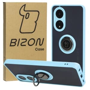 Bizon Case Hybrid Ring Oppo A58 4G smoky with a light blue frame
