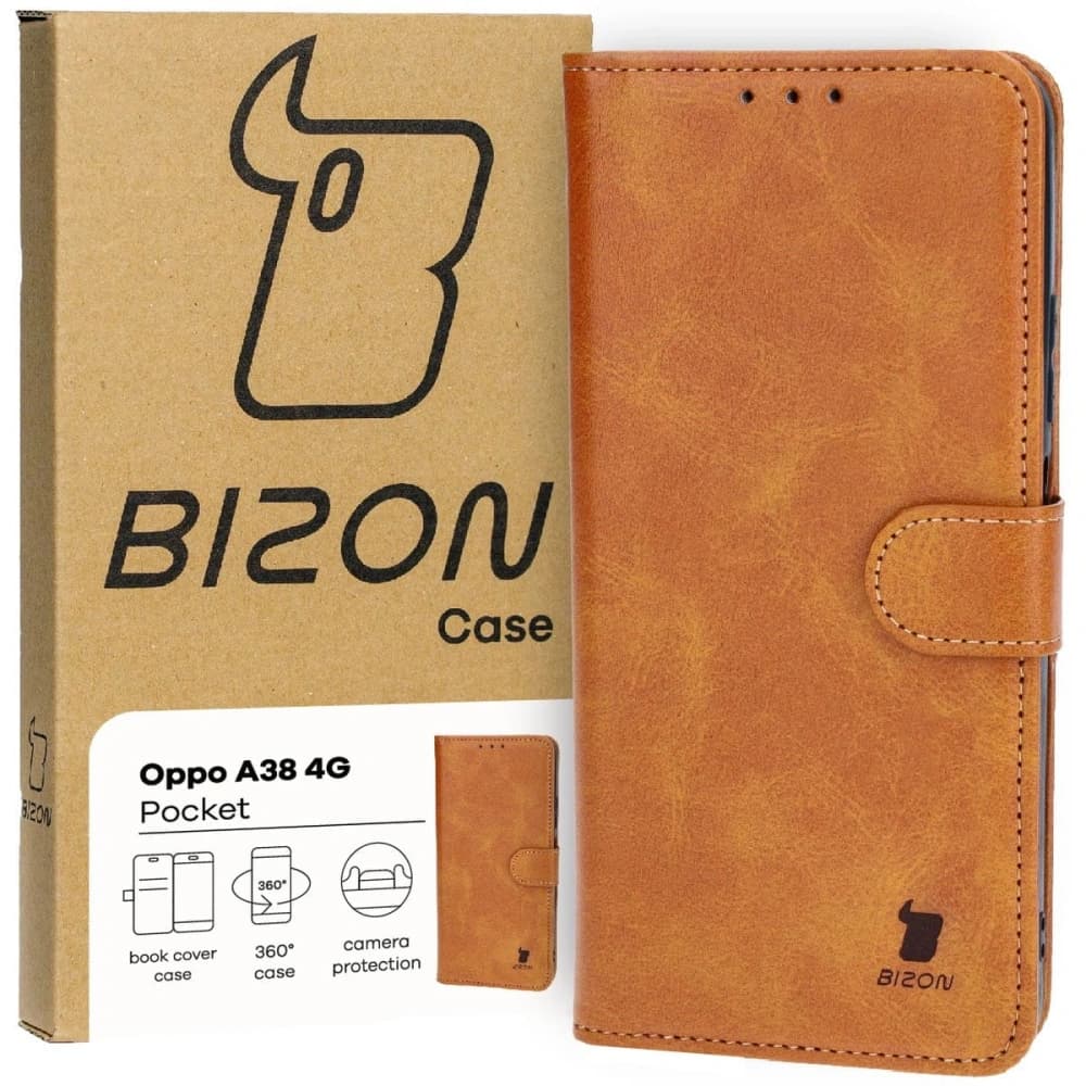 Bizon Case Tasche Oppo A38 4G braun - 1