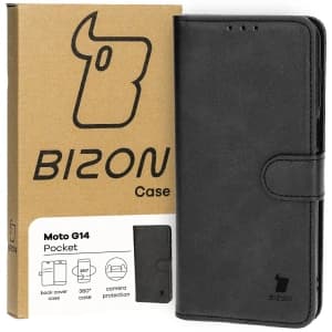 Etui s klopou Bizon Case Pocket pro Motorola Moto G14 černé