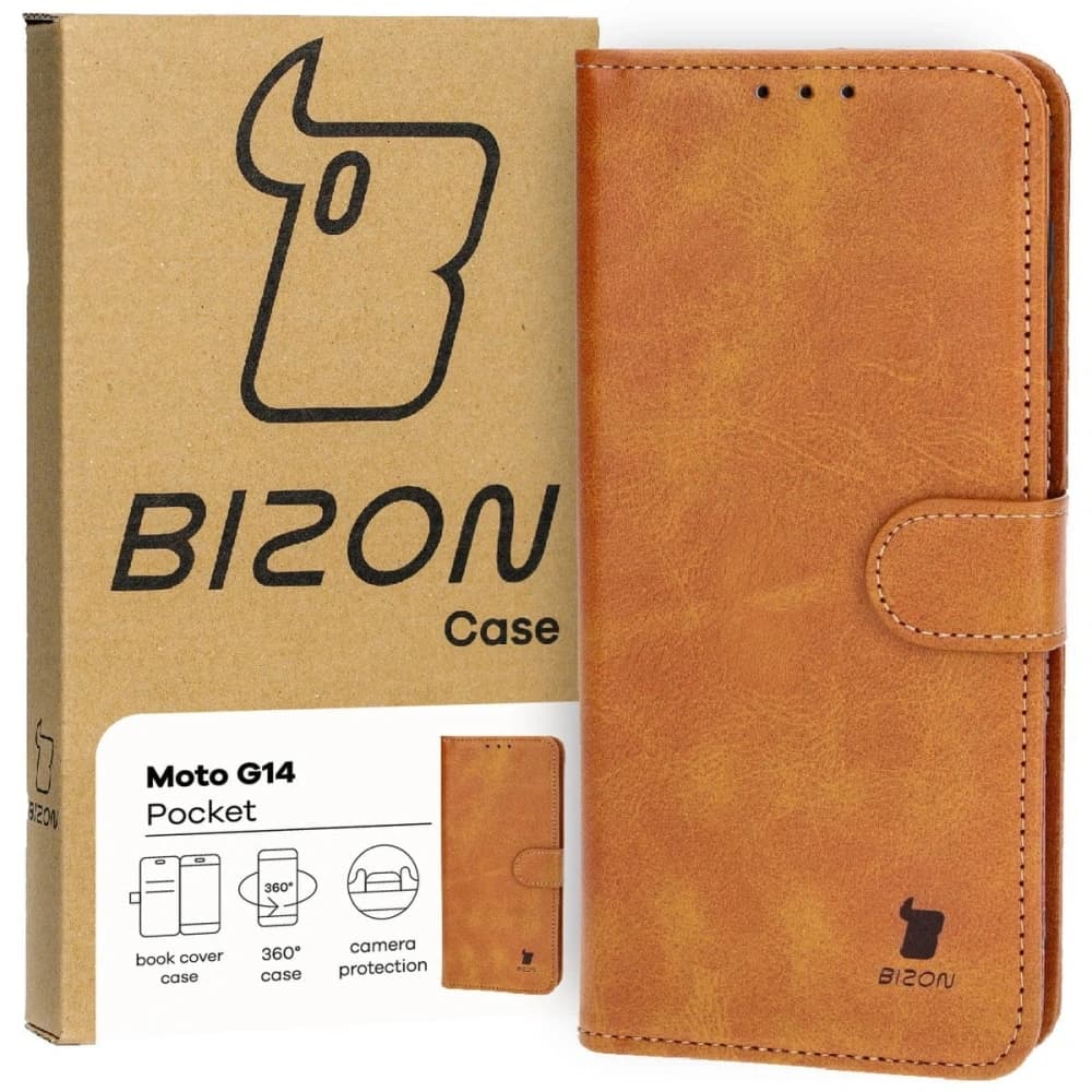 Bizon Case Pocket Motorola Moto G14 brown - 1
