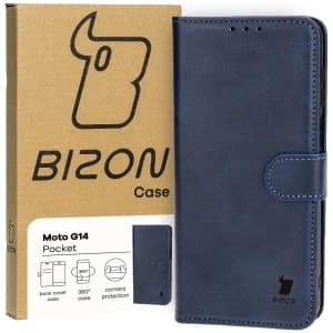 Etui z klapką Bizon Case Pocket do Motorola Moto G14 modré