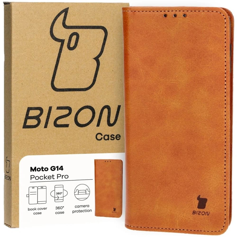 Bizon Case Pocket Pro Motorola Moto G14 brown - 1