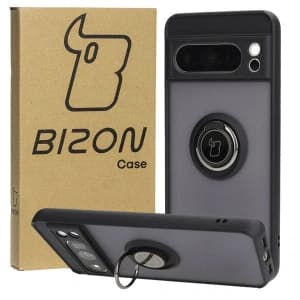 Bizon Case Hybrid Ring Google Pixel 8 Pro smoky with a black frame