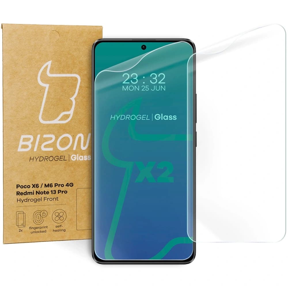 Fólie hydrogelová na displej Bizon Glass Hydrogel Front do Xiaomi Poco X6 / Poco M6 Pro 4G / Redmi Note 13 5G / Redmi Note 13 Pro 4G/5G [2 PACK] - 1