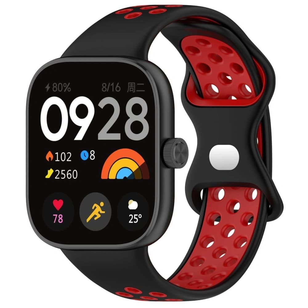 Bizon Strap Uhr Octo Redmi Uhr 4 / Xiaomi Smart Band 9 Pro / 8 Pro schwarz-rot - 1