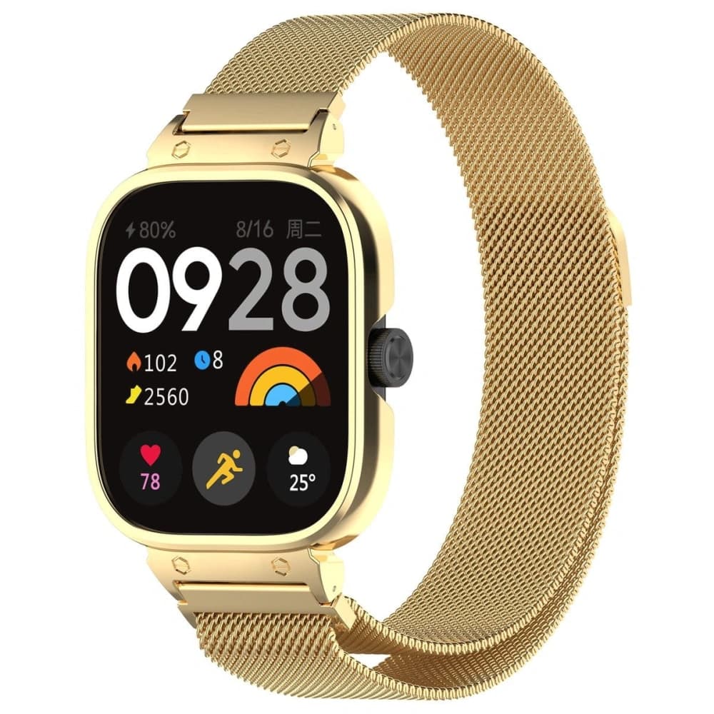 Bizon Strap + Case Uhrenkette Xiaomi Redmi Watch 4 gold - 1