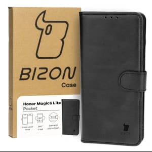Etui s klopnou Bizon Case Pocket pro Honor Magic6 Lite černé