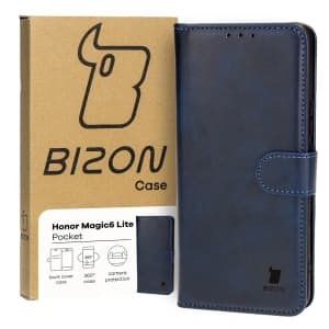 Etui s klopou Bizon Case Pocket pro Honor Magic6 Lite modré