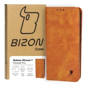 Etui z klapką Bizon Case Pocket Pro do Samsung Galaxy Xcover7 brązowe