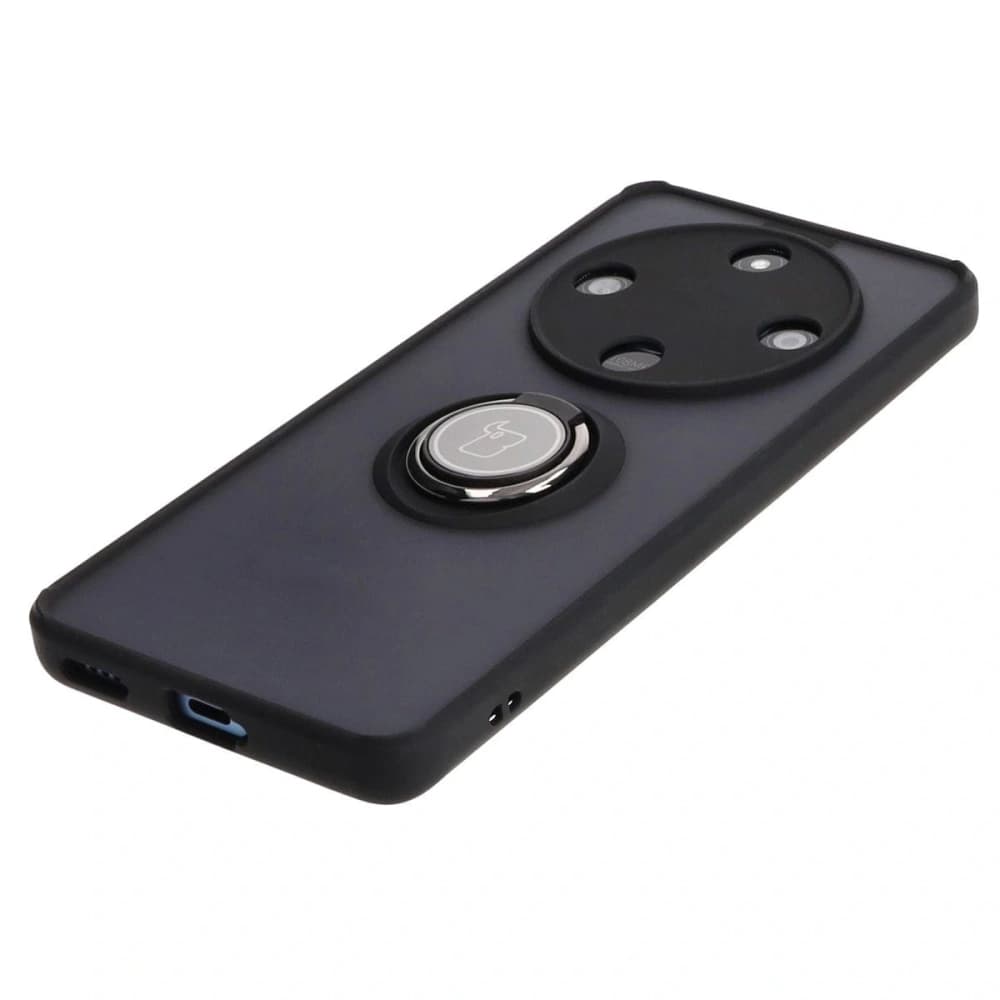 Bizon Case Hybrid Ring Honor Magic6 Lite smoky mit einem schwarzen Rahmen - 3