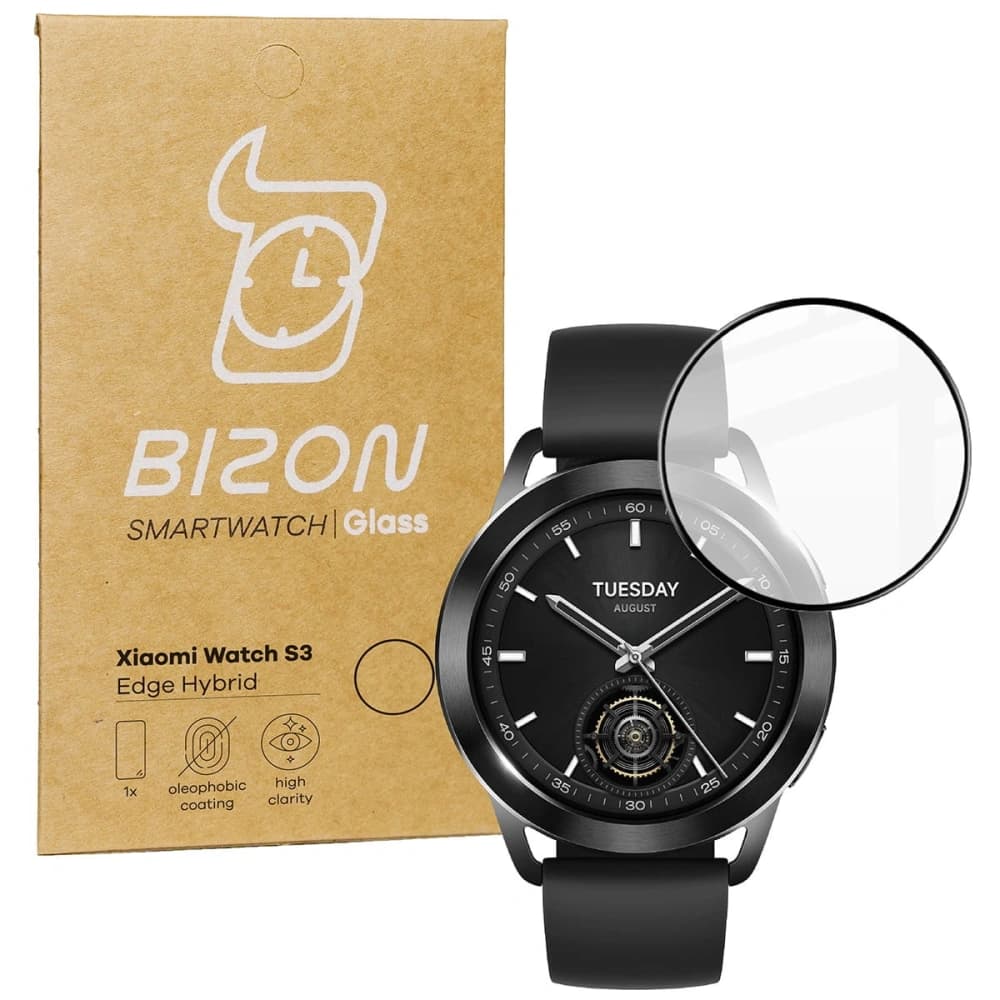 Bizon Glas Uhr Edge Hybrid Xiaomi Uhr S3 47 mm schwarz - 1
