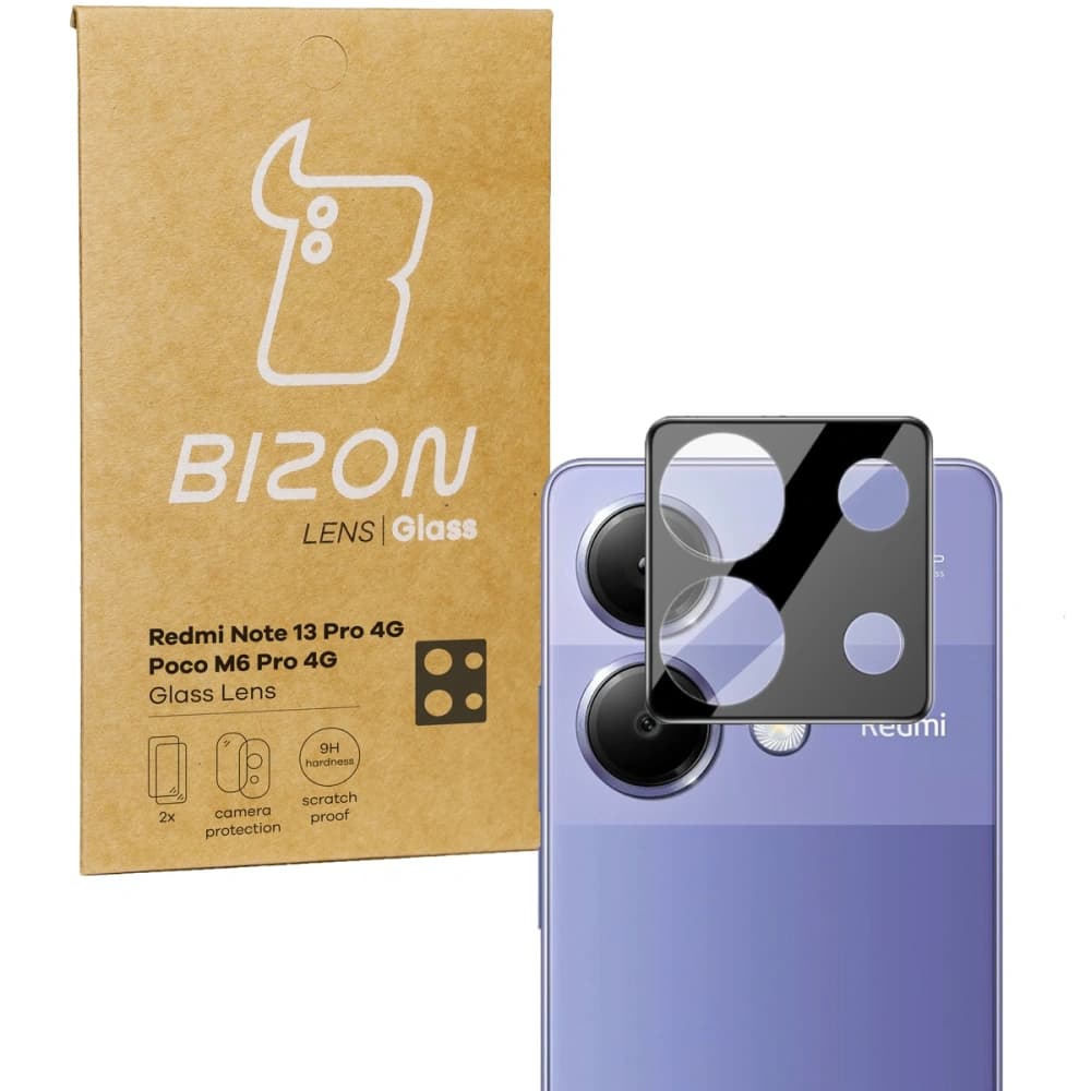 Sklo na aparát Bizon Glass Lens do Xiaomi Redmi Note 13 Pro 4G / Poco M6 Pro 4G [2 PACK] - 1