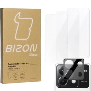 BIZON Clear 3x screen glass + camera glass Xiaomi Poco X6 / Redmi Note 13 Pro 5G