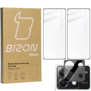 BIZON Edge 2x screen glass + camera glass Xiaomi Poco X6 / Redmi Note 13 Pro 5G