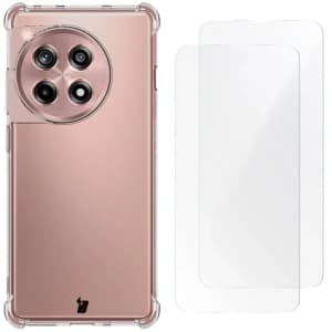 Bizon Case Clear Pack case + 2x screen film OnePlus 12R clear