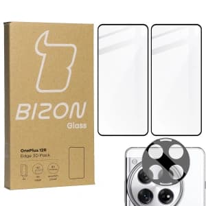 BIZON Edge 3D 2x screen glass + camera glass OnePlus 12R