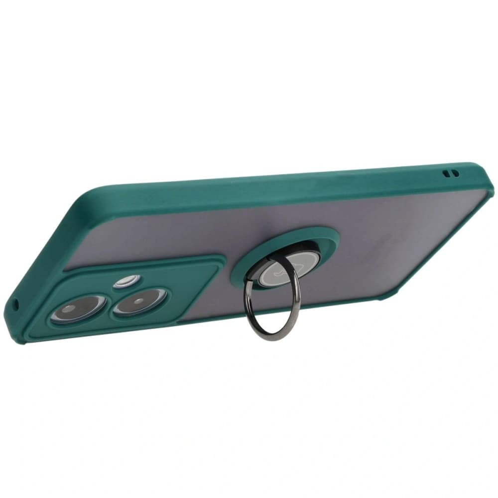 Bizon Case Hybrid Ring Oppo A79 5G smoky with a dark green frame - 5