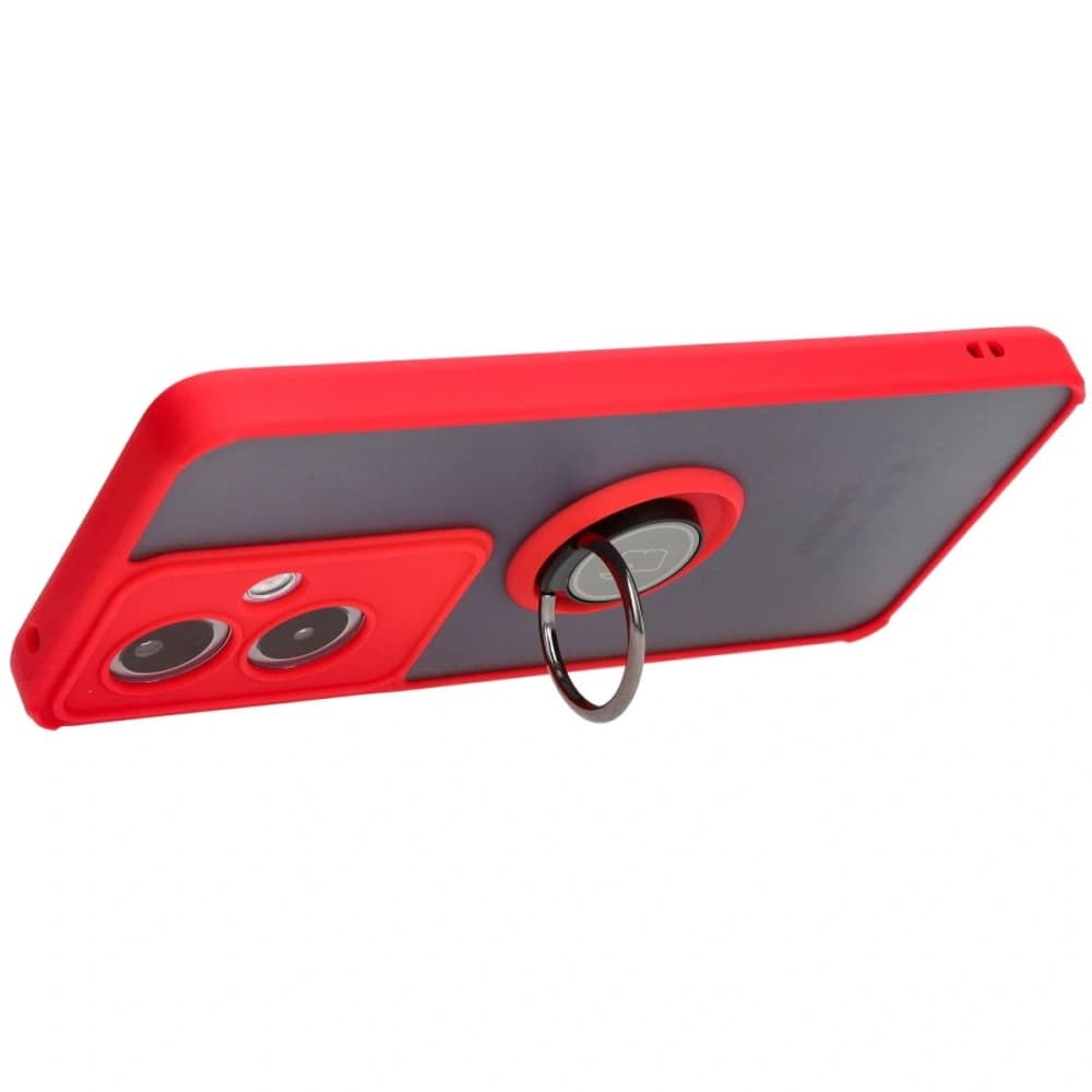 Bizon Case Hybrid Ring Oppo A79 5G smoky with a red frame - 5