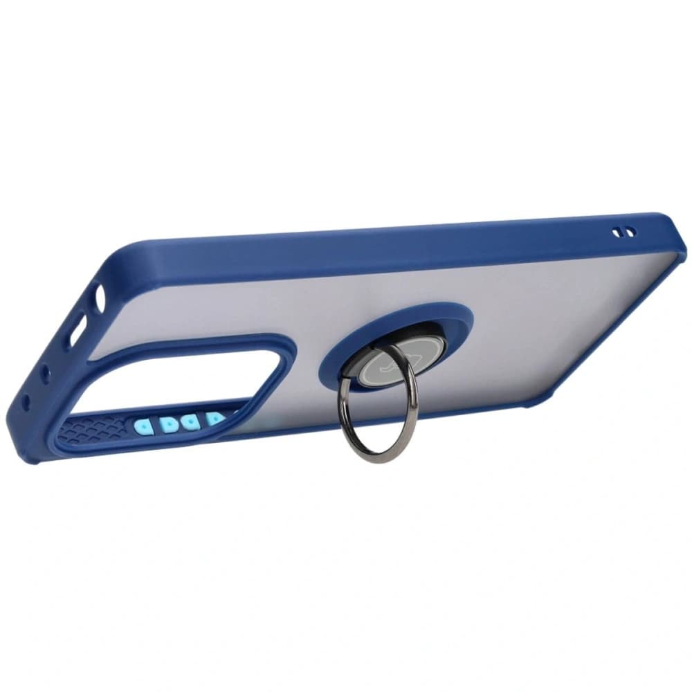 Bizon Case Hybrid Gyűrű Xiaomi Poco M6 Pro 4G / Xiaomi Redmi Note 13 Pro 4G füstös, sötétkék kerettel - 5
