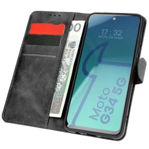 Bizon Case Pocket Motorola Moto G34 5G negru