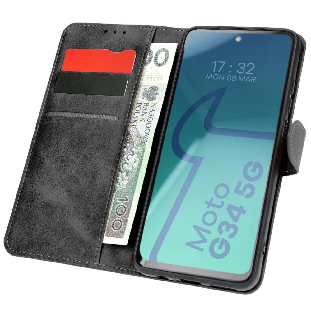 Bizon Case Pocket Motorola Moto G34 5G negru - 1