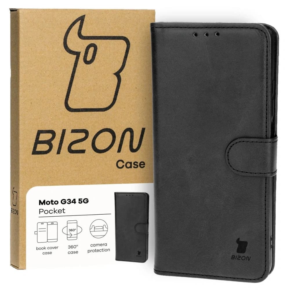 Bizon Case Pocket Motorola Moto G34 5G negru - 2