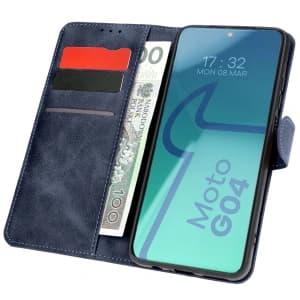 Etui s klopou Bizon Case Pocket pro Motorola Moto G04 / G24 modré
