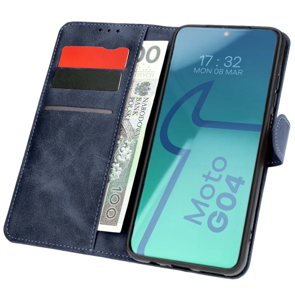 Etui s klopou Bizon Case Pocket pro Motorola Moto G04 / G24 modré - 1