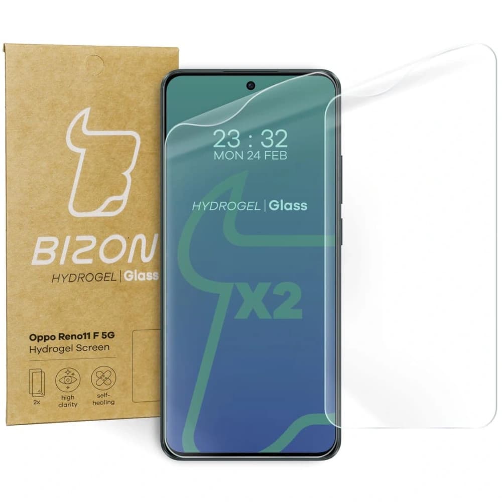 Bizon Glass Hydrogel Front Oppo Reno11 F 5G [2 PACK] - 1