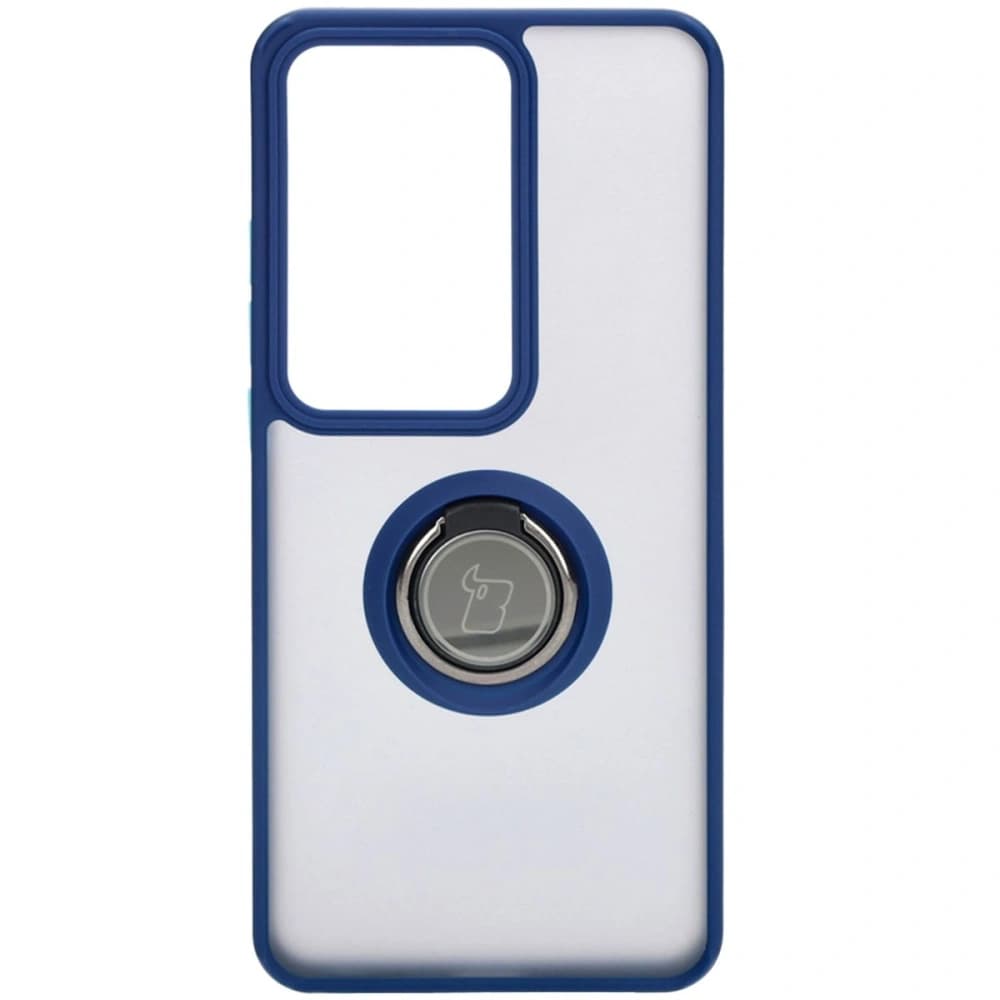 Bizon Case Hybrid Ring Oppo Reno11 F 5G rauchig mit einem navyblauen Rahmen - 2