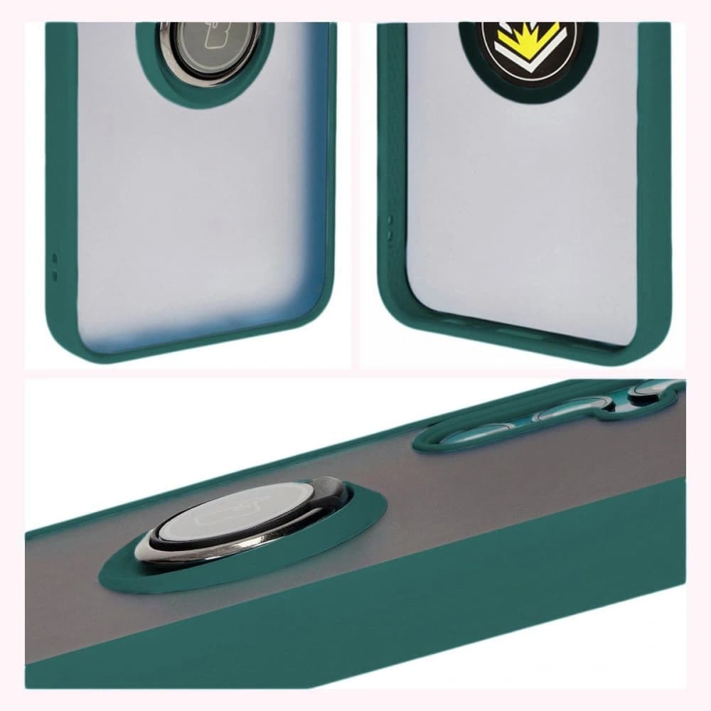 Bizon Case Hybrid Gyűrű Samsung Galaxy M15 5G füstös sötétzöld kerettel - 6