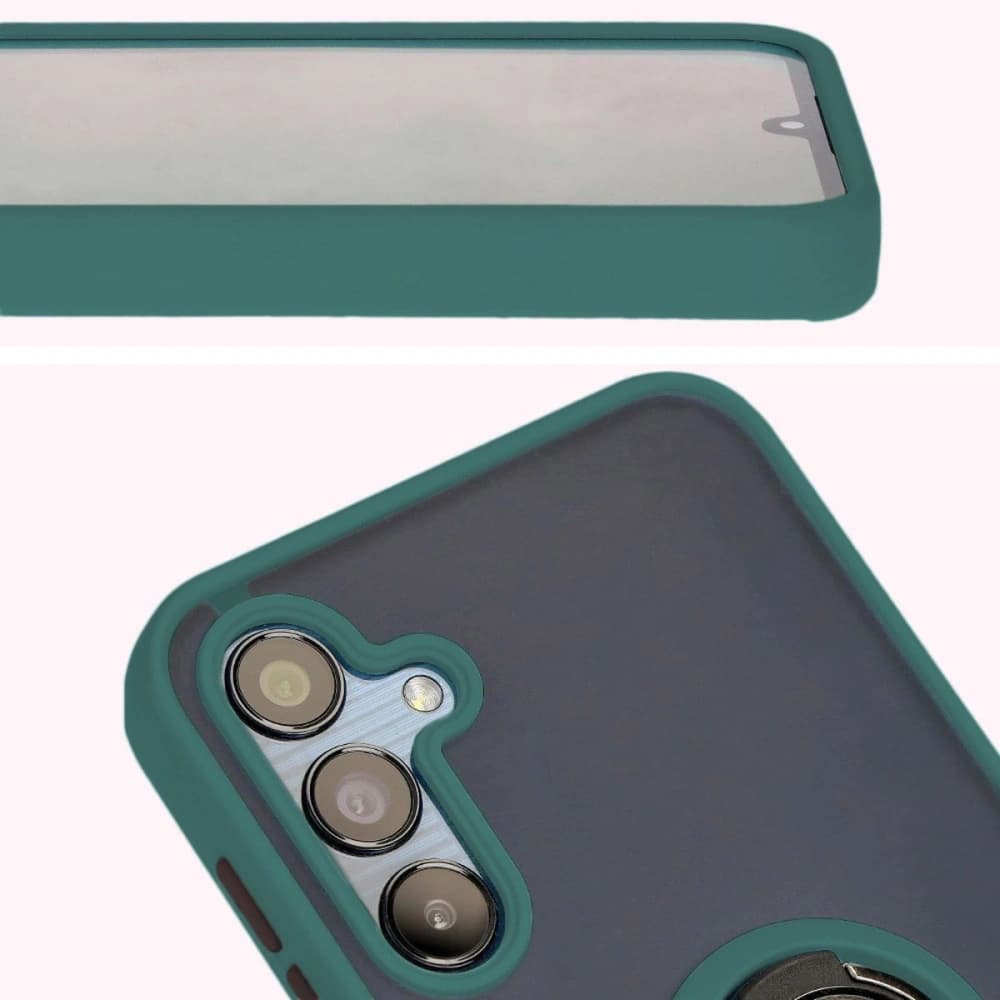 Bizon Case Hybrid Gyűrű Samsung Galaxy M15 5G füstös sötétzöld kerettel - 7