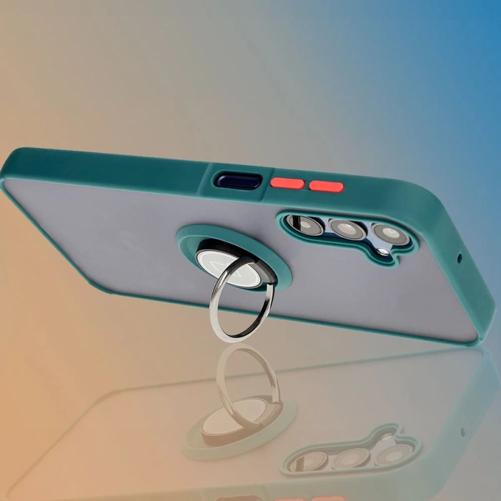 Bizon Case Hybrid Gyűrű Samsung Galaxy M15 5G füstös sötétzöld kerettel - 9