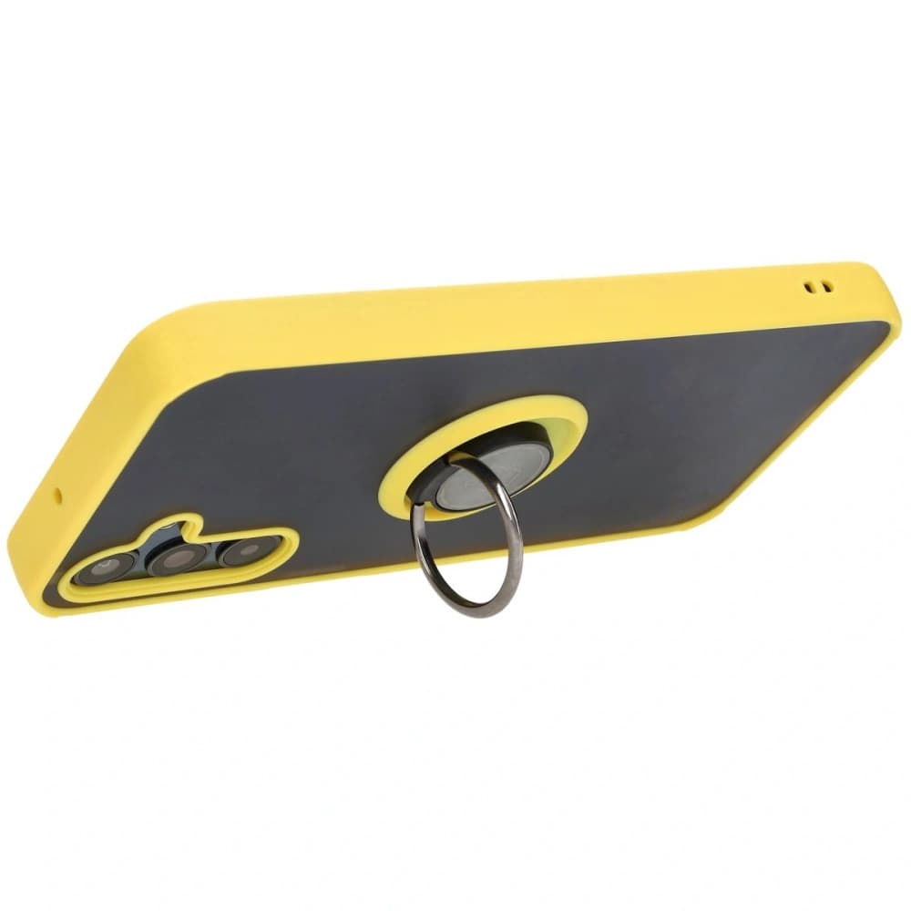 Bizon Case Hybrid Ring Samsung Galaxy M15 5G füstös sárga kerettel - 5