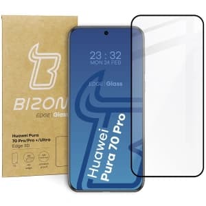 BIZON Margină de Sticlă 3D Huawei Pura 70 Pro / Pro+ / Ultra