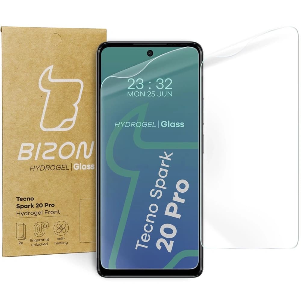Fólie z hydrogelu na displej Bizon Glass Hydrogel Front pro Tecno Spark 20 Pro [2 PACK] - 1