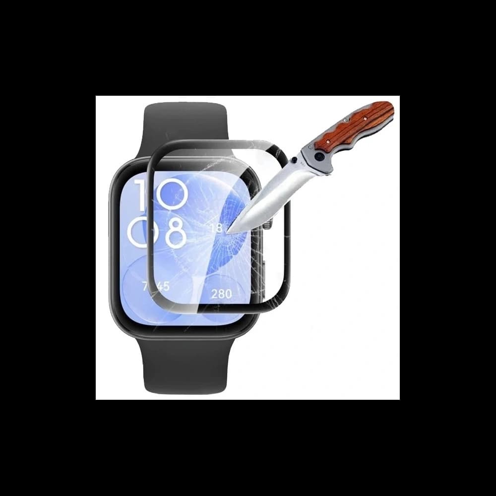 Bizon Glass Watch Edge Hybrid Huawei Watch Fit 3 schwarz - 3