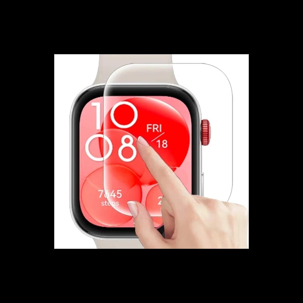 Bizon Glas Uhr Hydrogel Huawei Uhr Fit 3 [2 PACK] - 3