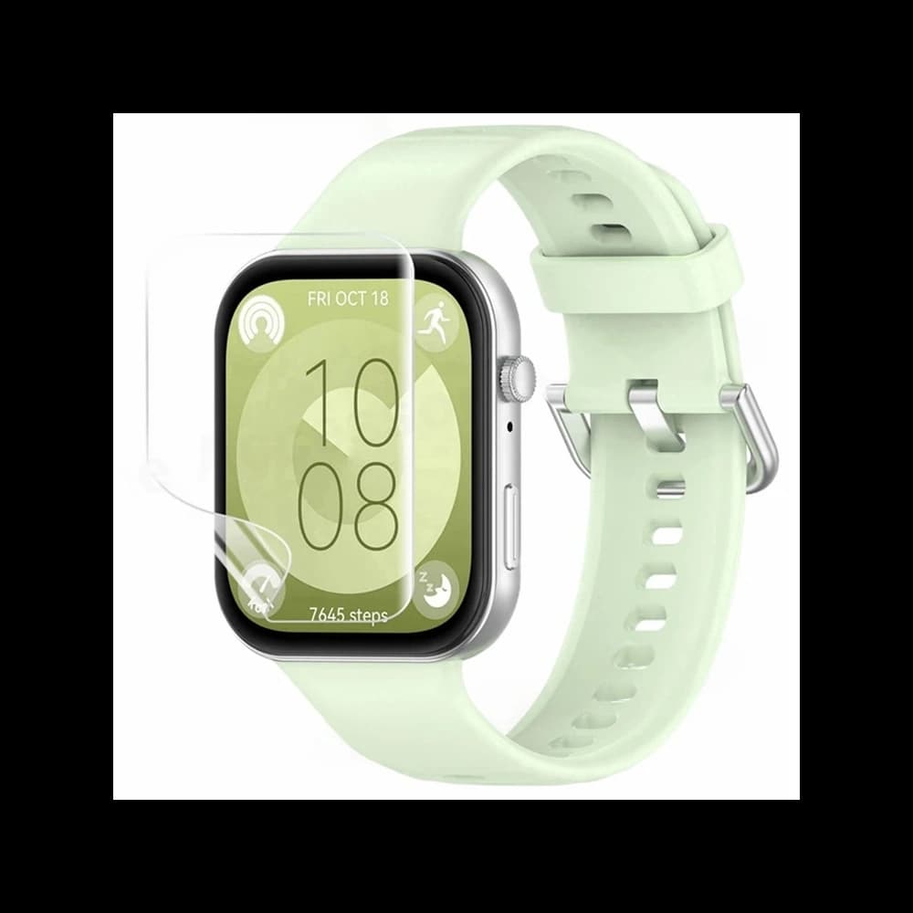 Bizon Glas Uhr Hydrogel Huawei Uhr Fit 3 [2 PACK] - 5