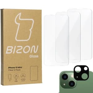 BIZON Clear 3x Bildschirmglas + Kameraglas Apple iPhone 13 Mini