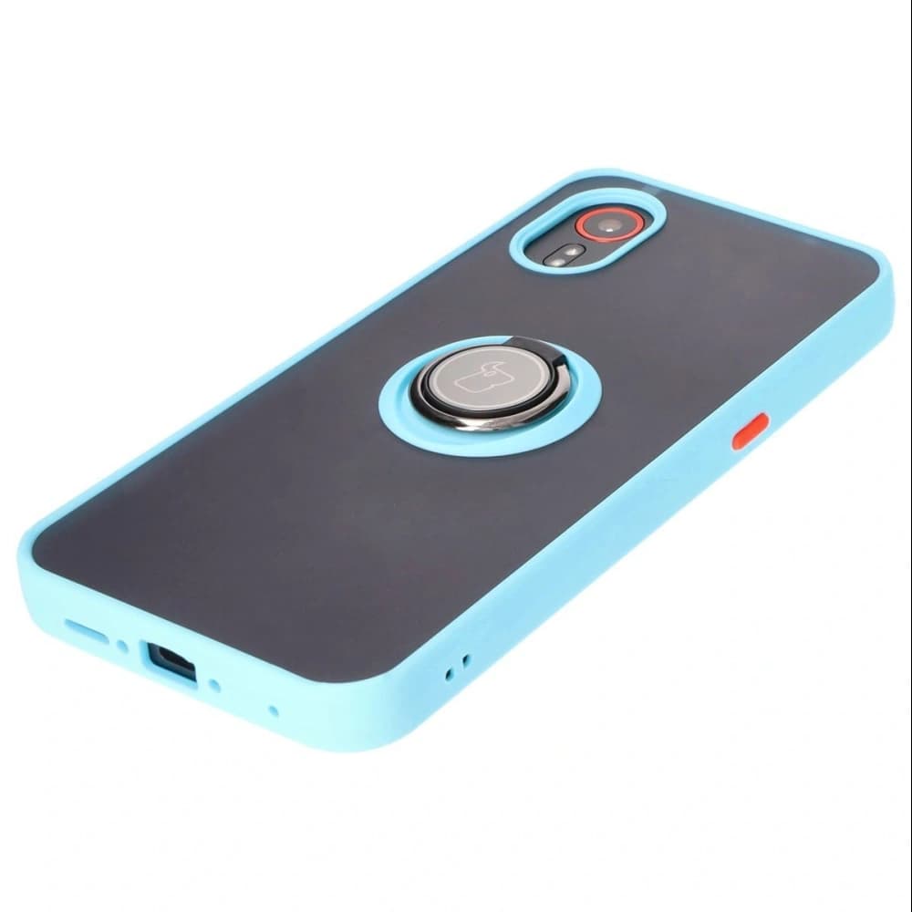 Bizon Case Hybrid Ring Samsung Galaxy Xcover7 smoky with a light blue frame - 3