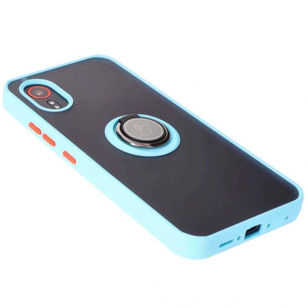 Bizon Case Hybrid Ring Samsung Galaxy Xcover7 smoky with a light blue frame - 4
