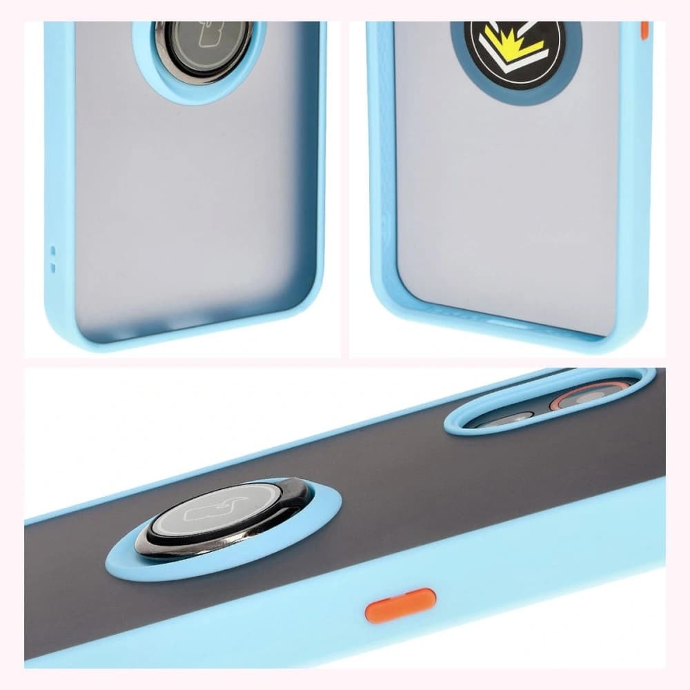 Bizon Case Hybrid Ring Samsung Galaxy Xcover7 smoky with a light blue frame - 6