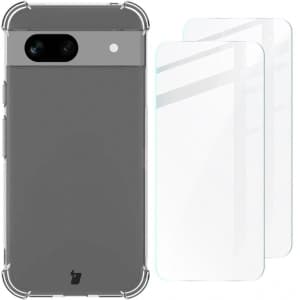 Bizon Case Clear Pack tok + 2x képernyőüveg Google Pixel 8a átlátszó