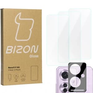 BIZON Clear 3x Bildschirmglas + Kameraglas für Oppo Reno11 F 5G