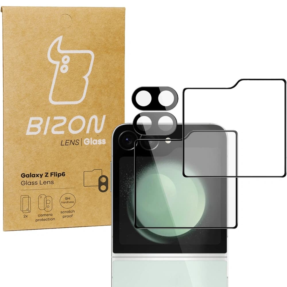 Bizon üveg lencse kamera üveg + külső képernyő üveg Samsung Galaxy Z Flip 6 / 7 FE [2 PACK] - 1