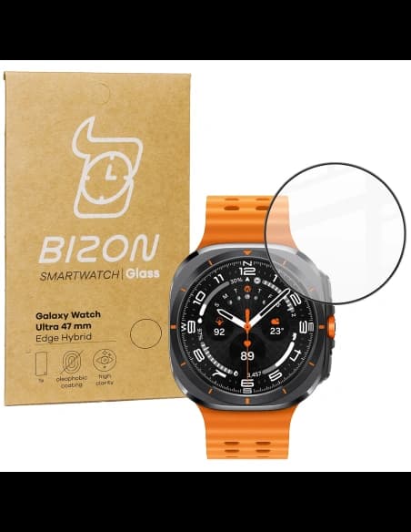 Szkło hybrydowe Bizon Glass Watch Edge Hybrid do Samsung Galaxy Watch Ultra 47 mm czarne
