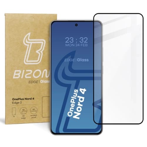 Tvrzené sklo Bizon Glass Edge 2 pro OnePlus Nord 4 černý rámeček